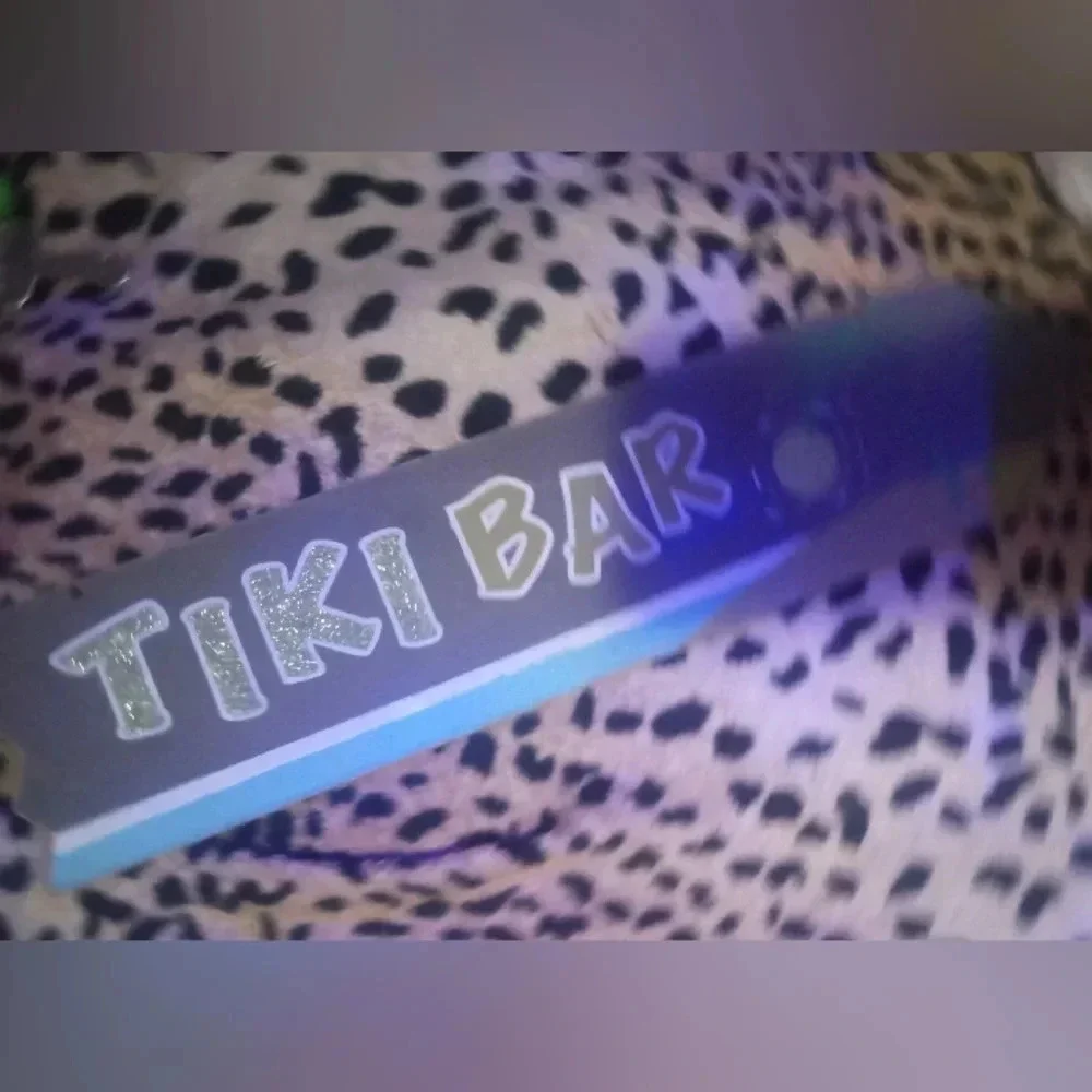 Wood Arrow Directional TIKI BAR Palm Tree Hanging Sign 16” x 3.5”